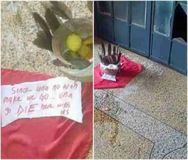 Students Place ‘Charms’ In Front Of Lecturers Office In UNN